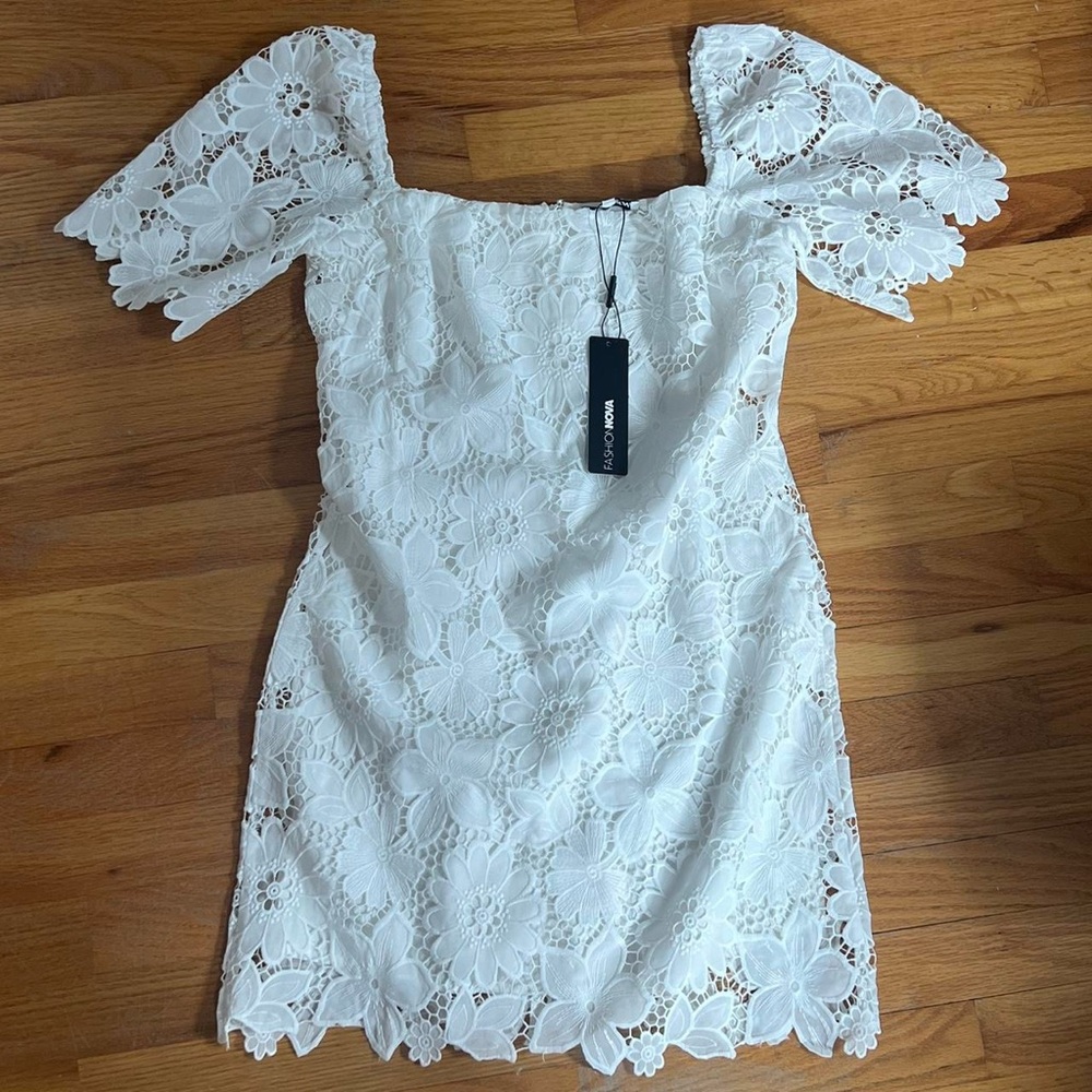 Item: Fashion Nova lace flower mini dress